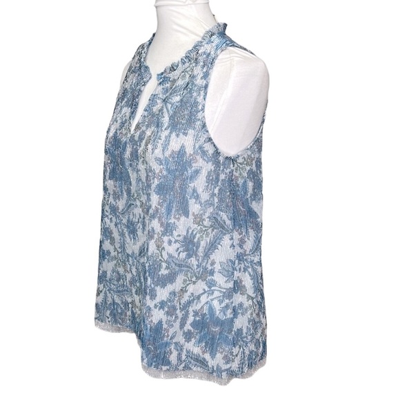 Anthropologie Metallic Blue Sparkling Blouse - Picture 3 of 6